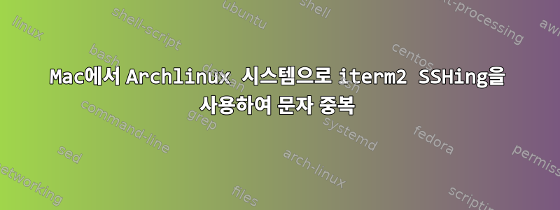 Mac에서 Archlinux 시스템으로 iterm2 SSHing을 사용하여 문자 중복