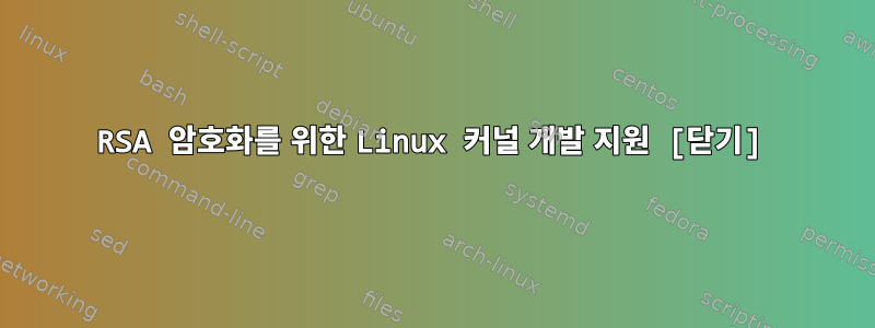 RSA 암호화를 위한 Linux 커널 개발 지원 [닫기]