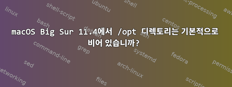 macOS Big Sur 11.4에서 /opt 디렉토리는 기본적으로 비어 있습니까?