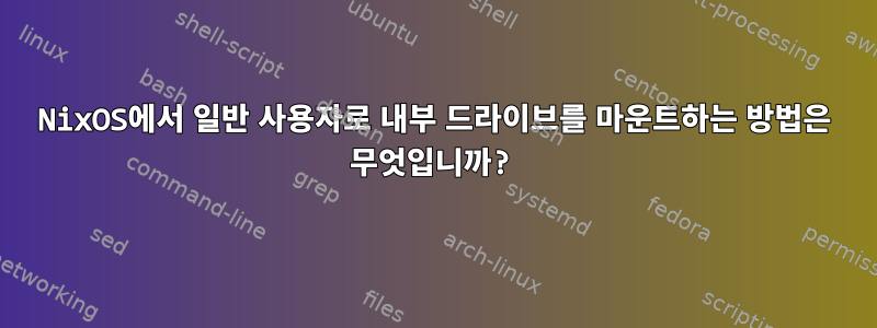 NixOS에서 일반 사용자로 내부 드라이브를 마운트하는 방법은 무엇입니까?