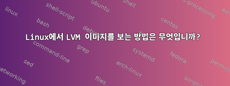 Linux에서 LVM 이미지를 보는 방법은 무엇입니까?