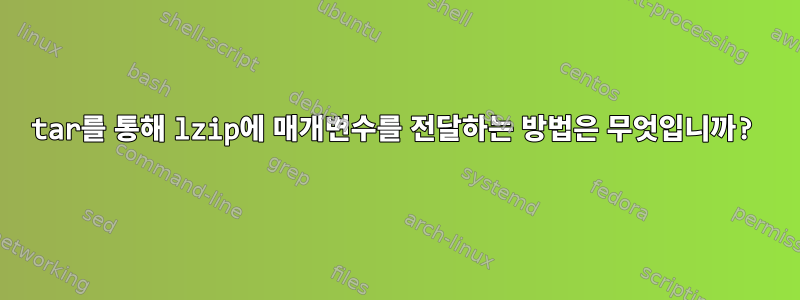 tar를 통해 lzip에 매개변수를 전달하는 방법은 무엇입니까?