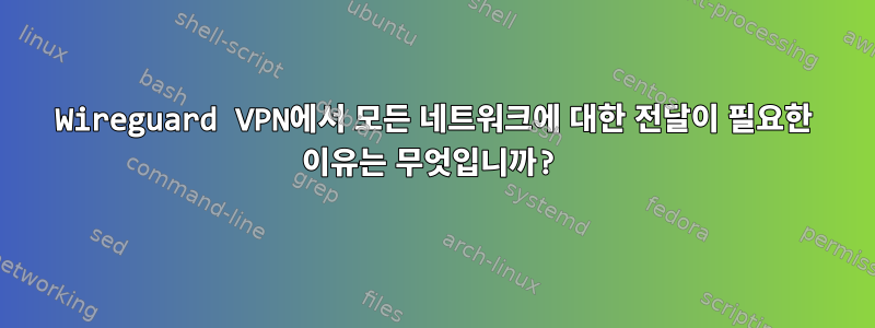 Wireguard VPN에서 모든 네트워크에 대한 전달이 필요한 이유는 무엇입니까?