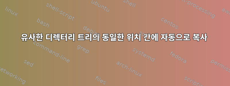 유사한 디렉터리 트리의 동일한 위치 간에 자동으로 복사