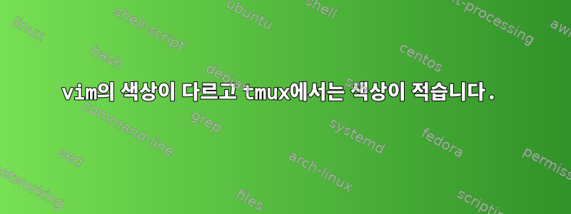 vim의 색상이 다르고 tmux에서는 색상이 적습니다.