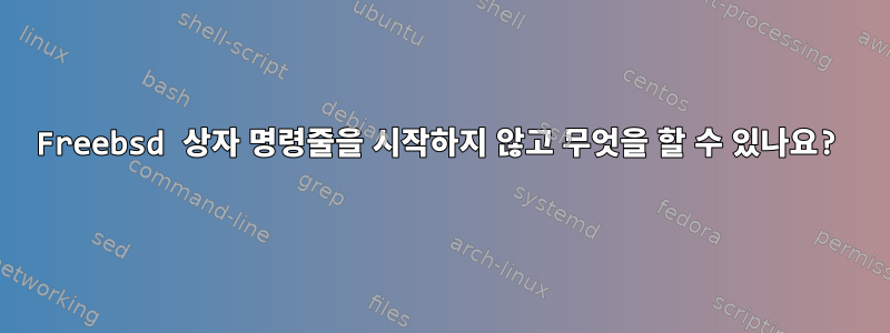 Freebsd 상자 명령줄을 시작하지 않고 무엇을 할 수 있나요?