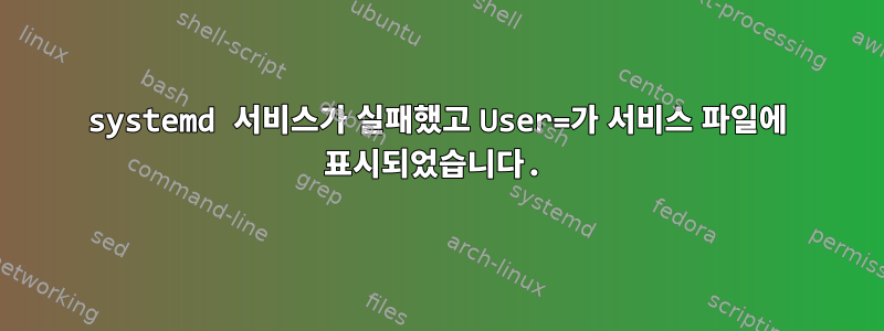 systemd 서비스가 실패했고 User=가 서비스 파일에 표시되었습니다.