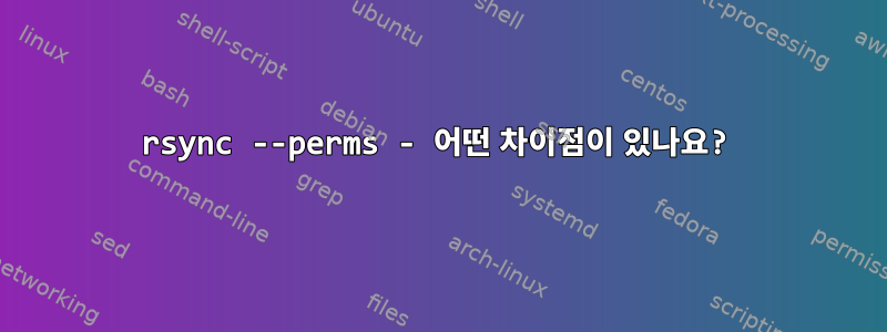 rsync --perms - 어떤 차이점이 있나요?