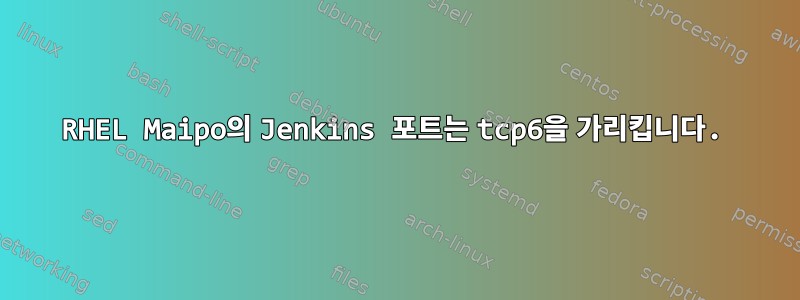 RHEL Maipo의 Jenkins 포트는 tcp6을 가리킵니다.