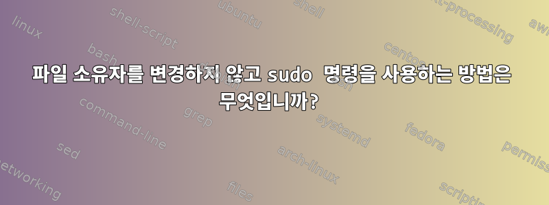 파일 소유자를 변경하지 않고 sudo 명령을 사용하는 방법은 무엇입니까?