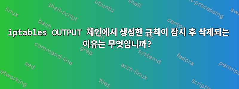 iptables OUTPUT 체인에서 생성한 규칙이 잠시 후 삭제되는 이유는 무엇입니까?