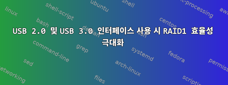 USB 2.0 및 USB 3.0 인터페이스 사용 시 RAID1 효율성 극대화