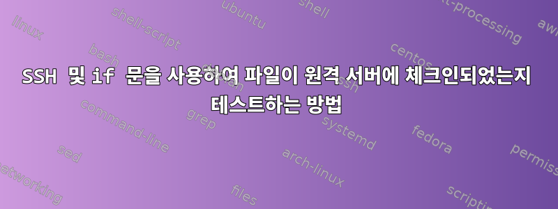 SSH 및 if 문을 사용하여 파일이 원격 서버에 체크인되었는지 테스트하는 방법