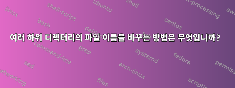 여러 하위 디렉터리의 파일 이름을 바꾸는 방법은 무엇입니까?