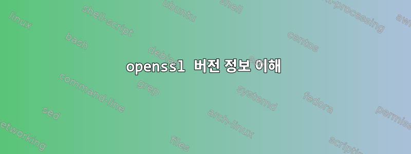 openssl 버전 정보 이해