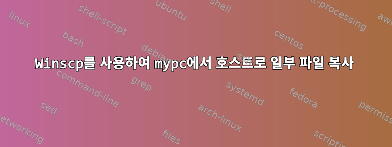 Winscp를 사용하여 mypc에서 호스트로 일부 파일 복사