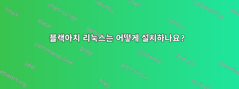 블랙아치 리눅스는 어떻게 설치하나요?