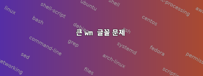 큰 wm 글꼴 문제