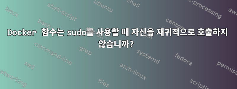 Docker 함수는 sudo를 사용할 때 자신을 재귀적으로 호출하지 않습니까?