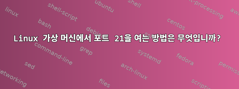 Linux 가상 머신에서 포트 21을 여는 방법은 무엇입니까?