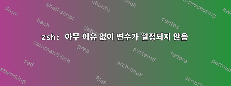 zsh: 아무 이유 없이 변수가 설정되지 않음