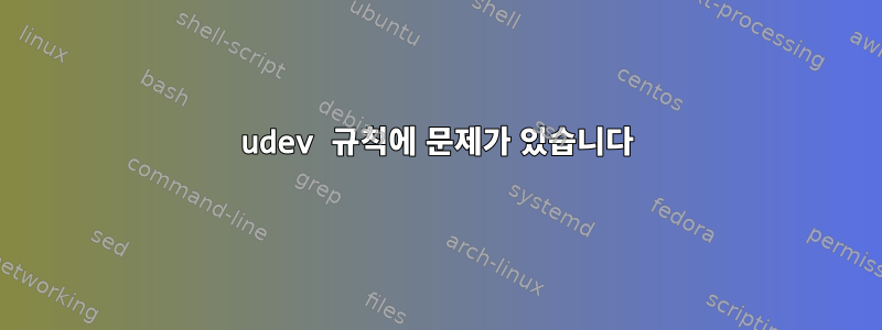 udev 규칙에 문제가 있습니다