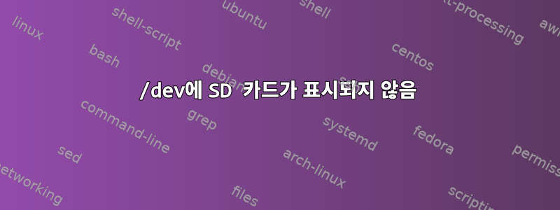 /dev에 SD 카드가 표시되지 않음