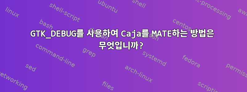 GTK_DEBUG를 사용하여 Caja를 MATE하는 방법은 무엇입니까?