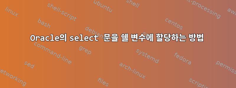 Oracle의 select 문을 쉘 변수에 할당하는 방법