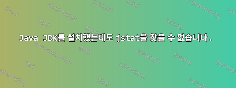 Java JDK를 설치했는데도 jstat을 찾을 수 없습니다.