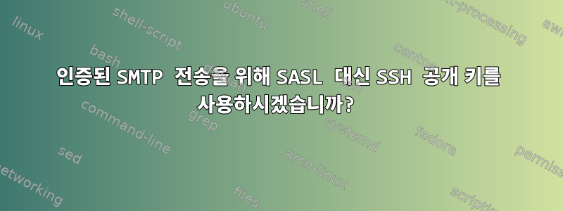 인증된 SMTP 전송을 위해 SASL 대신 SSH 공개 키를 사용하시겠습니까?