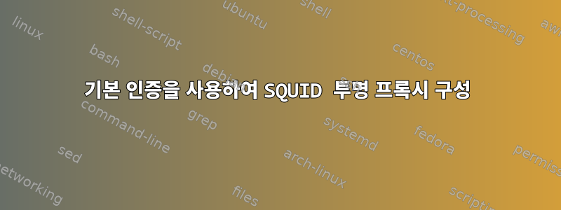 기본 인증을 사용하여 SQUID 투명 프록시 구성