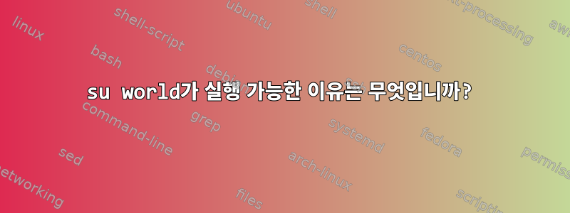 su world가 실행 가능한 이유는 무엇입니까?