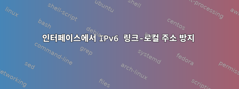 인터페이스에서 IPv6 링크-로컬 주소 방지