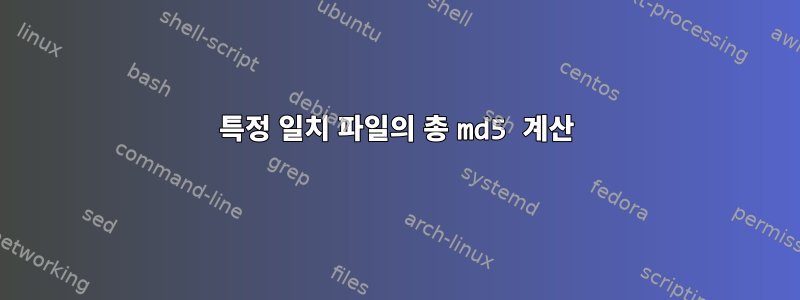 특정 일치 파일의 총 md5 계산