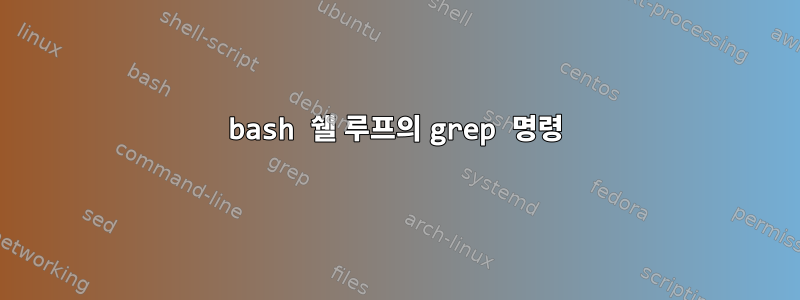 bash 쉘 루프의 grep 명령