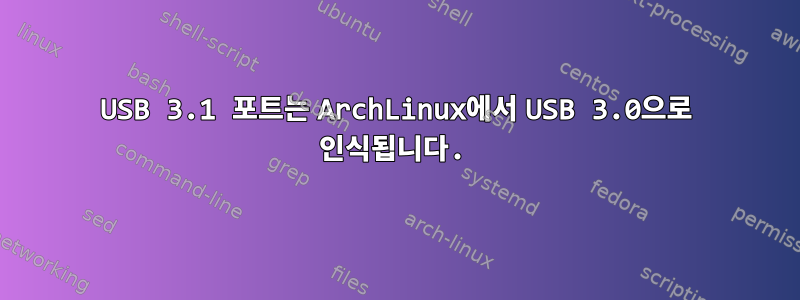 USB 3.1 포트는 ArchLinux에서 USB 3.0으로 인식됩니다.