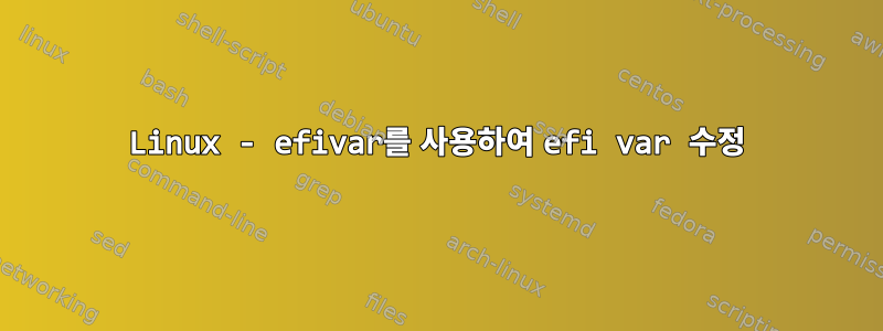 Linux - efivar를 사용하여 efi var 수정