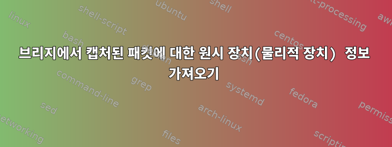 브리지에서 캡처된 패킷에 대한 원시 장치(물리적 장치) 정보 가져오기