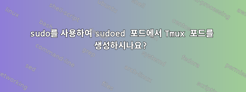 sudo를 사용하여 sudoed 포드에서 Tmux 포드를 생성하시나요?