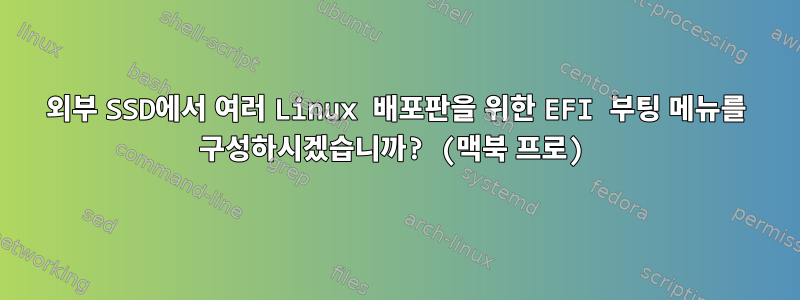 외부 SSD에서 여러 Linux 배포판을 위한 EFI 부팅 메뉴를 구성하시겠습니까? (맥북 프로)