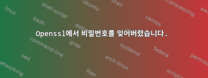 Openssl에서 비밀번호를 잊어버렸습니다.