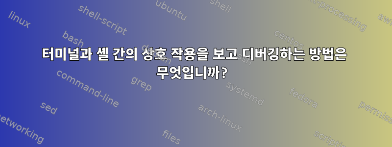 터미널과 셸 간의 상호 작용을 보고 디버깅하는 방법은 무엇입니까?