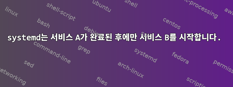 systemd는 서비스 A가 완료된 후에만 서비스 B를 시작합니다.