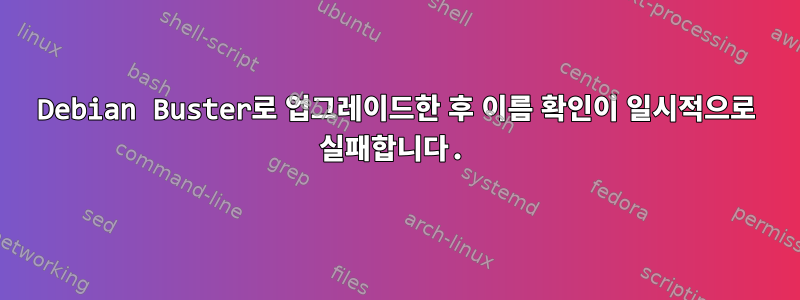 Debian Buster로 업그레이드한 후 이름 확인이 일시적으로 실패합니다.