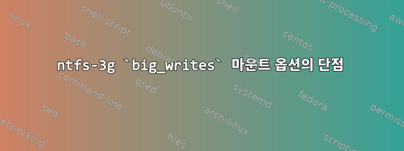 ntfs-3g `big_writes` 마운트 옵션의 단점