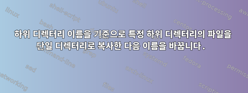 하위 디렉터리 이름을 기준으로 특정 하위 디렉터리의 파일을 단일 디렉터리로 복사한 다음 이름을 바꿉니다.