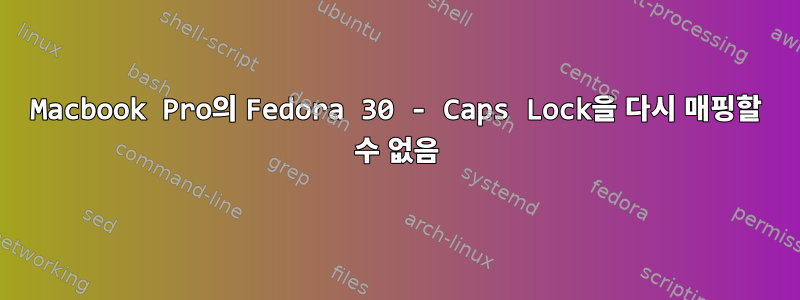 Macbook Pro의 Fedora 30 - Caps Lock을 다시 매핑할 수 없음