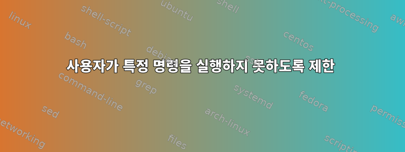 사용자가 특정 명령을 실행하지 못하도록 제한