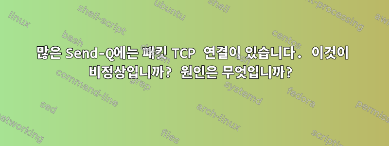 많은 Send-Q에는 패킷 TCP 연결이 있습니다. 이것이 비정상입니까? 원인은 무엇입니까?